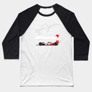 Ayrton Senna's McLaren Honda MP4/4 Illustration Baseball T-Shirt